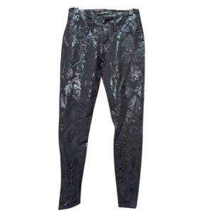 Dylan George Floral Brocade Print Dark Legging Stretch Mid Rise Jeans Pants 00